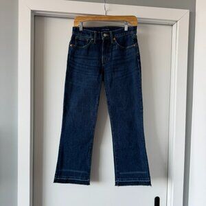 Lucky Brand Ava Mid Rise Crop Mini Boot 4/27R Dark Wash